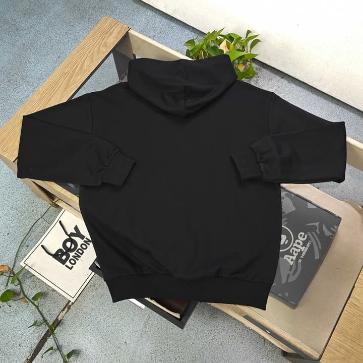 Louis Vuitton Embroidered Patch Logo Hoodie – 2025FW in Classic Black