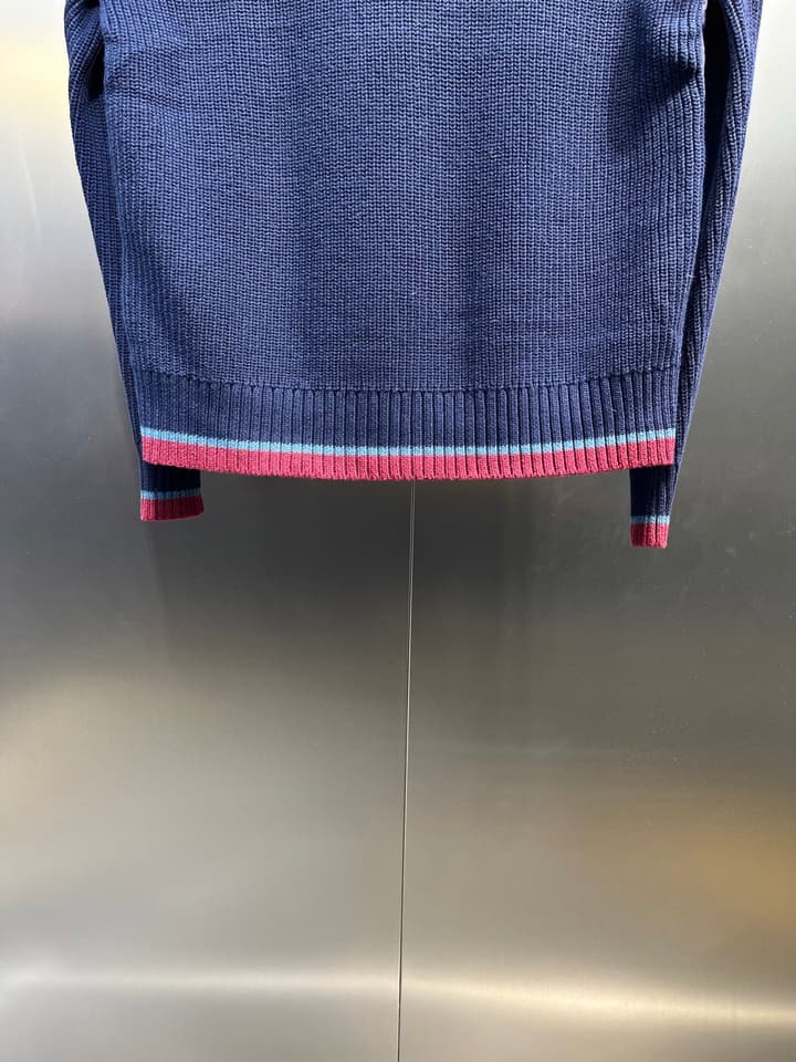 Moncler Knitted Patchwork Stand-Collar Jacket in Dark Brown
