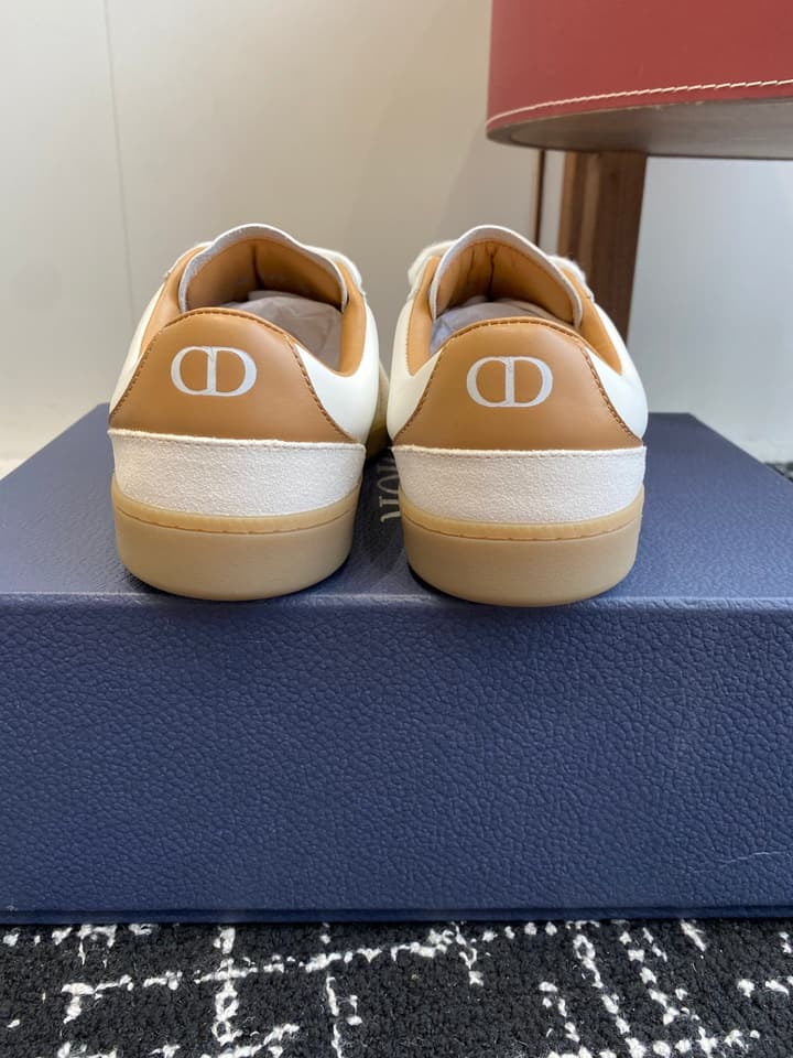 Dior 25 Pre-Fall Berlin 01 Casual German Training Sneakers – 2025 in White With Tan Accents
