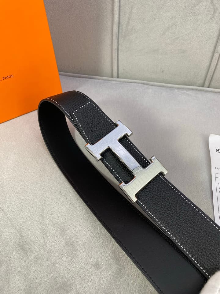 Hermès Crocodile Buckle Belt in Gold Hardware