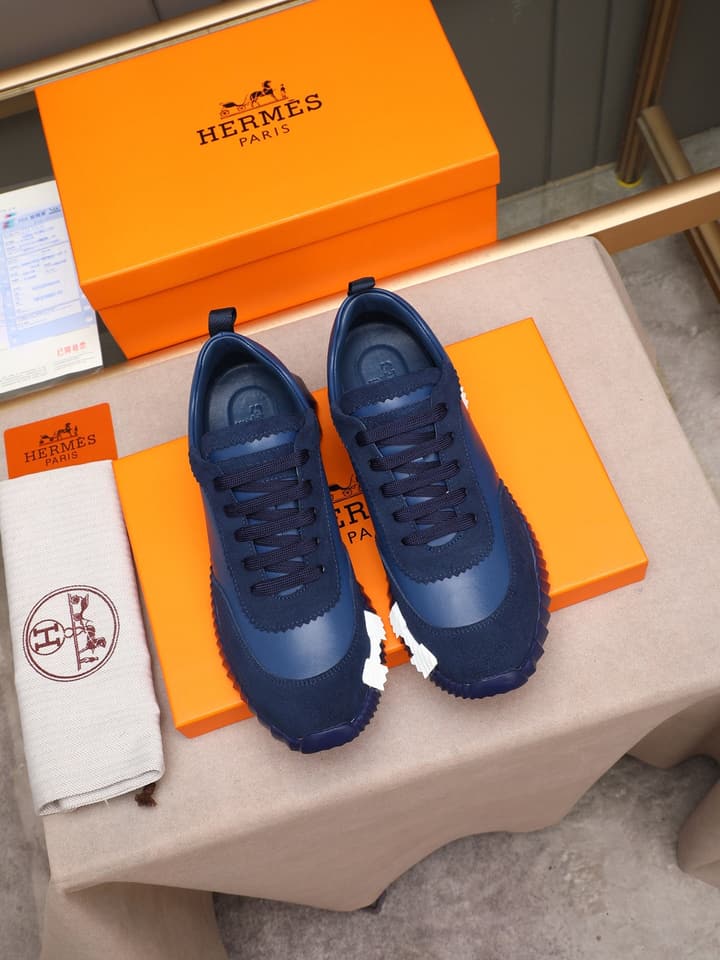 Hermès Bouncing Men's Sport Sneakers in Navy Blue