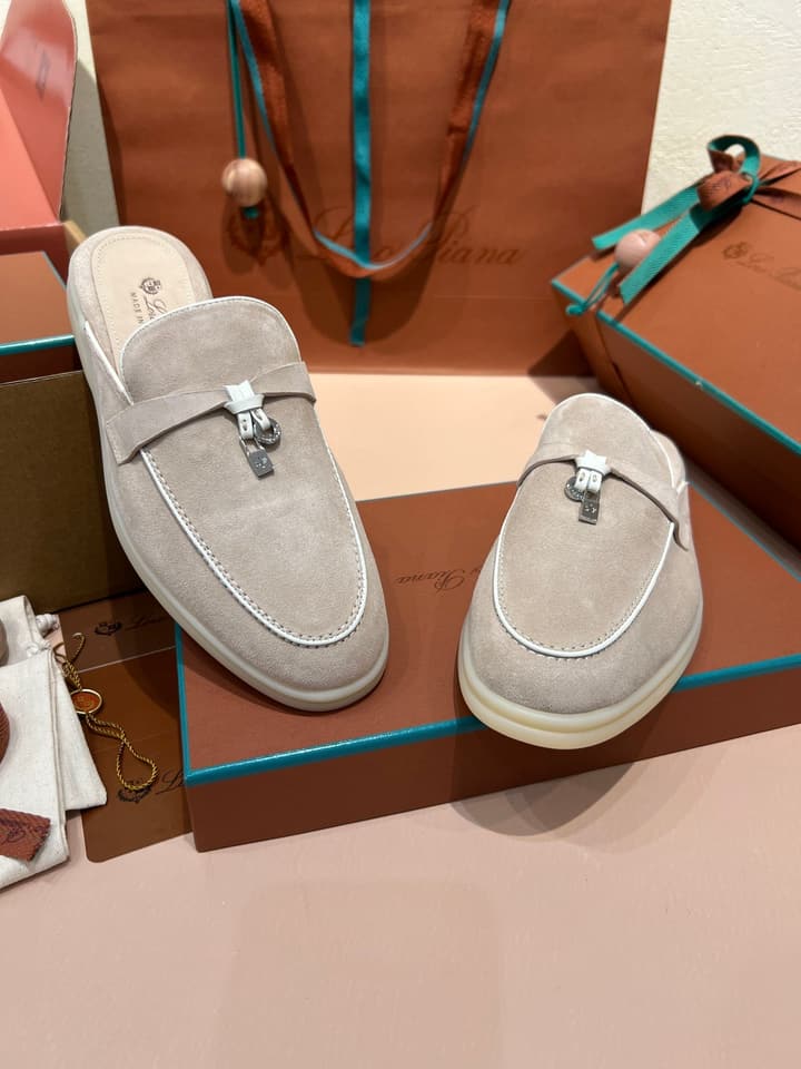 Loro Piana Women's Mules in Aqua Blue Suede