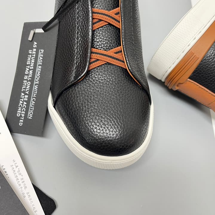 Zegna SECONDSKIN Triple Stitch™ Casual Sneakers in Monochromatic Black