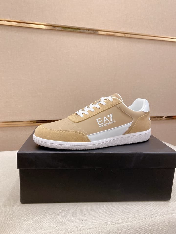 Armani Italian Leather Luxury Sneakers – New Collection in Bright Red