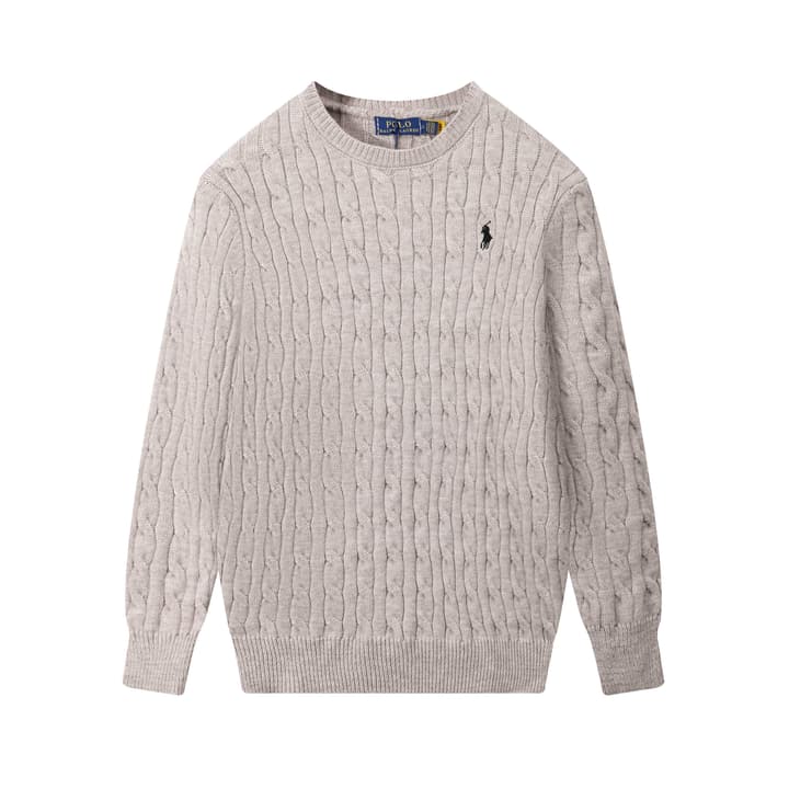 Ralph Lauren Cable Knit Crewneck Sweater in Black