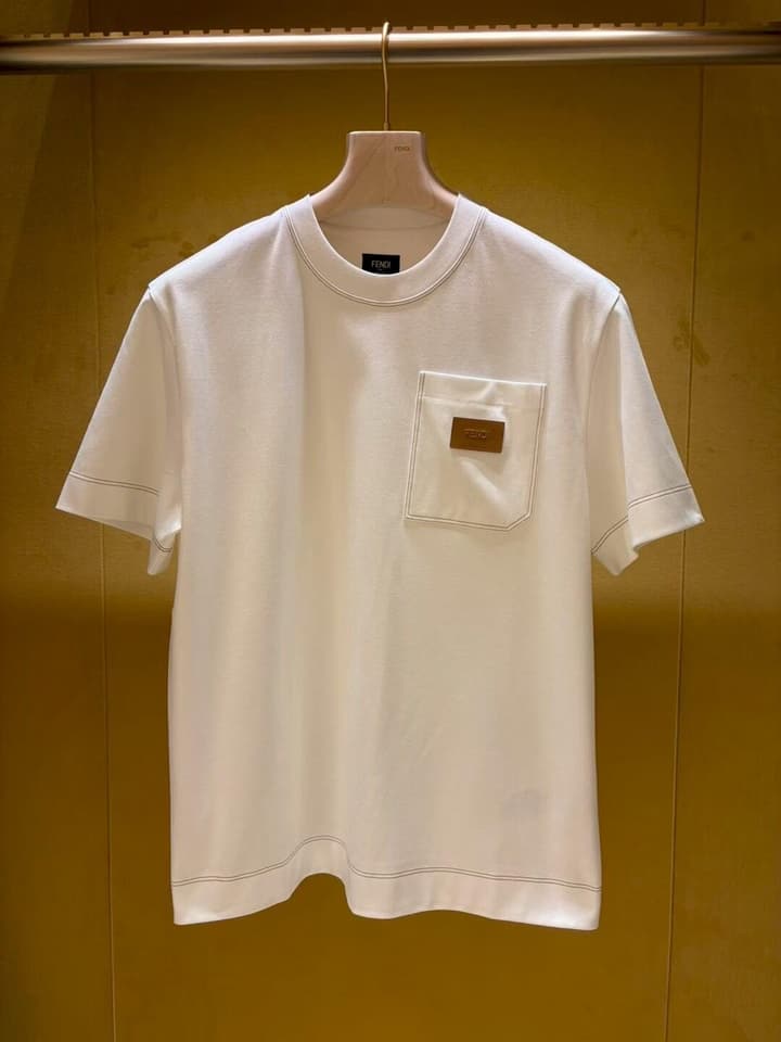 Fendi Leather Patch Logo Cotton T-Shirt – 26SS
