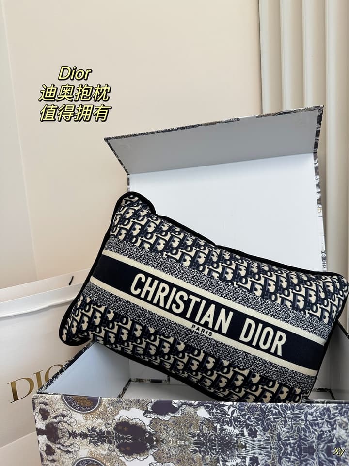 Dior Limited Edition Home Pillow – XYBH in Black Grey Toile