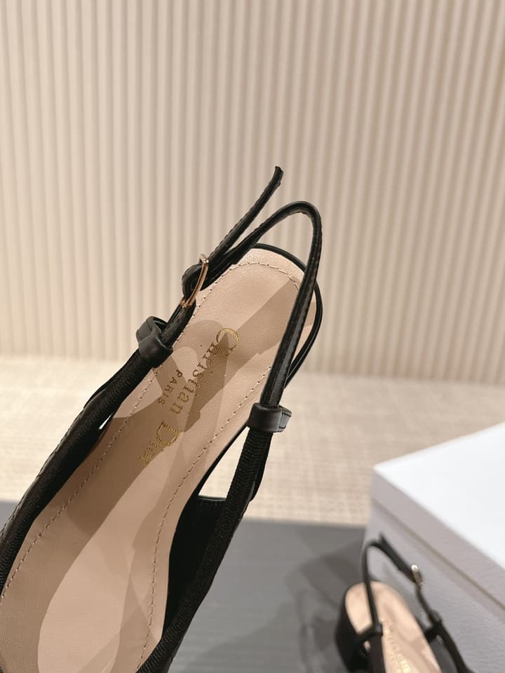 Dior D-Ramour Embroidered Cannage Ballet Flats – 2024 Spring/Summer Collection in Black Leather
