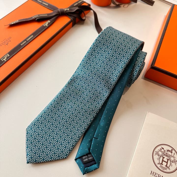 Hermès Men's Silk Tie – New Collection in Blue