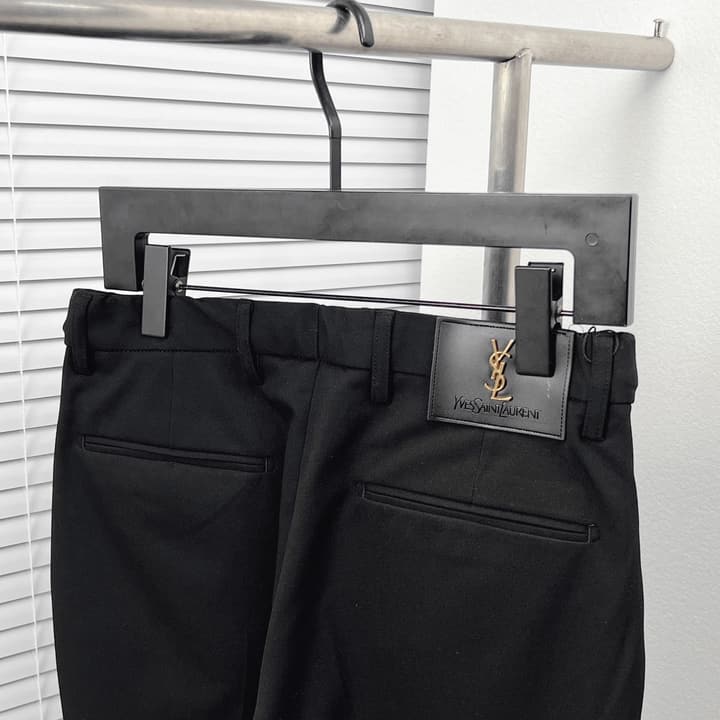 Saint Laurent Iconic Double-Breasted Trousers in Classic Black