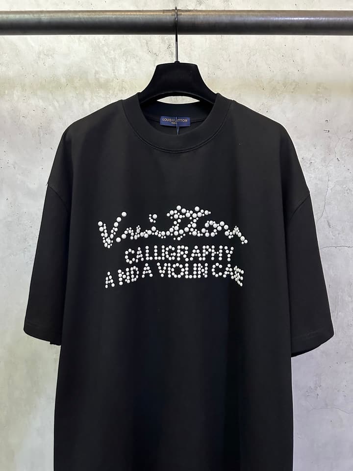 Louis Vuitton Pearl Logo Crewneck T-Shirt – 25SS in Black