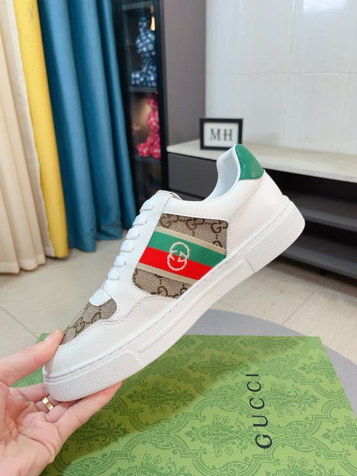 Gucci New Season Casual Fashion Sneakers in Black With Web Stripe