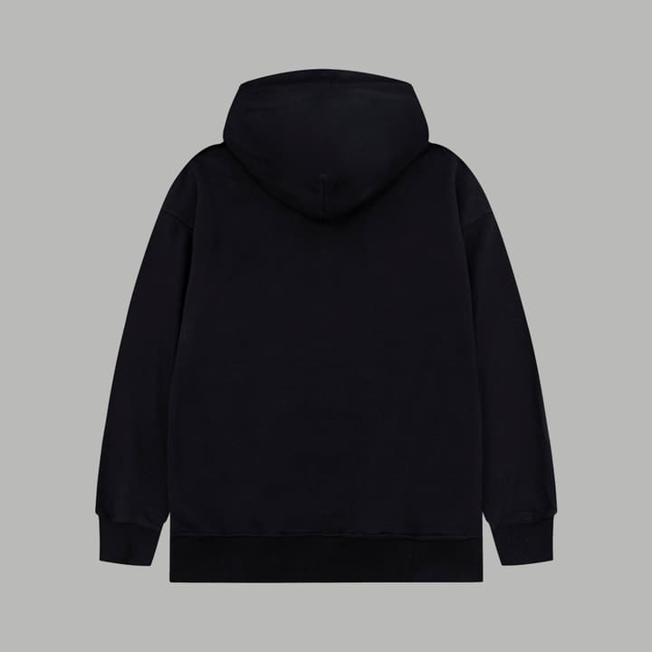 Moncler Classic Embroidered Logo Zip Hoodie in Black