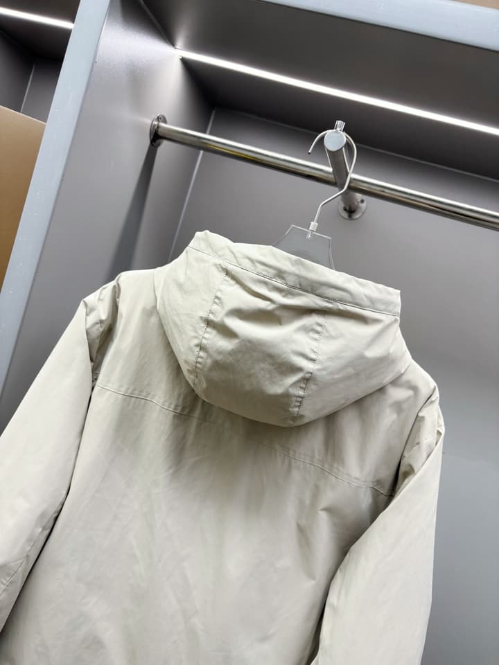 Zegna Letter Print Down Jacket in Apricot Beige
