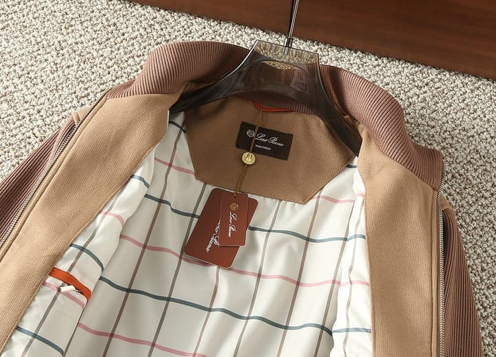 Loro Piana Men's Business Casual Bomber Jacket – 2025FW in Classic Brown