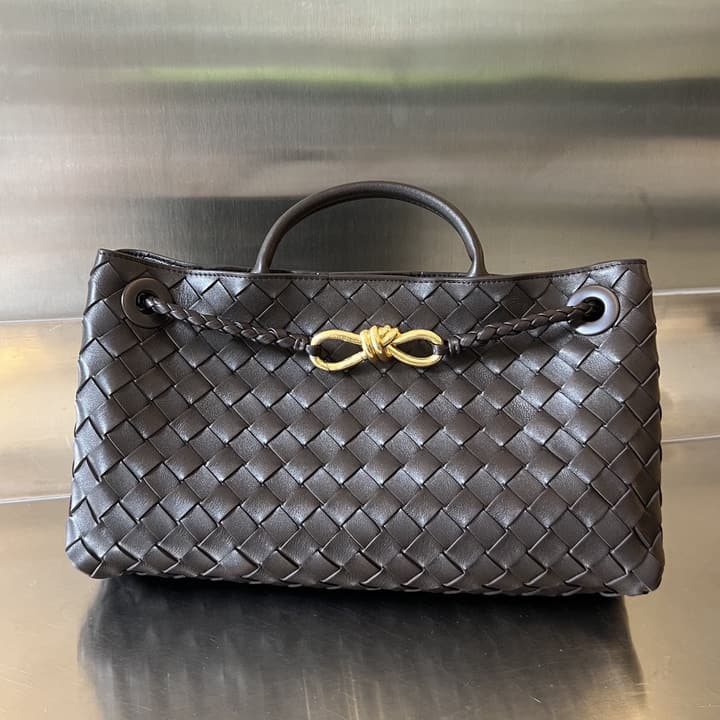 Bottega Veneta Andiamo Handbag in Charcoal Grey