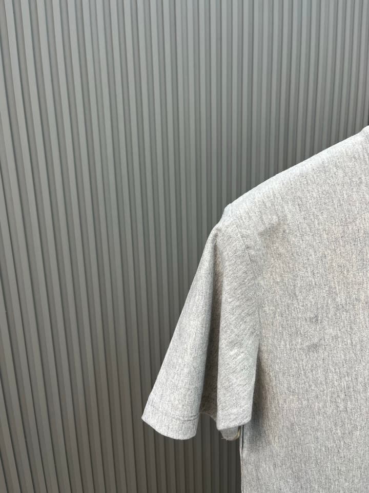 Celine Triomphe Embroidered Loose T-Shirt in Grey