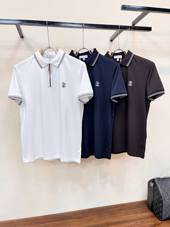 Brunello Cucinelli Embroidered Logo Polo Shirt – Spring/Summer Collection – 2026SS in Dark Brown