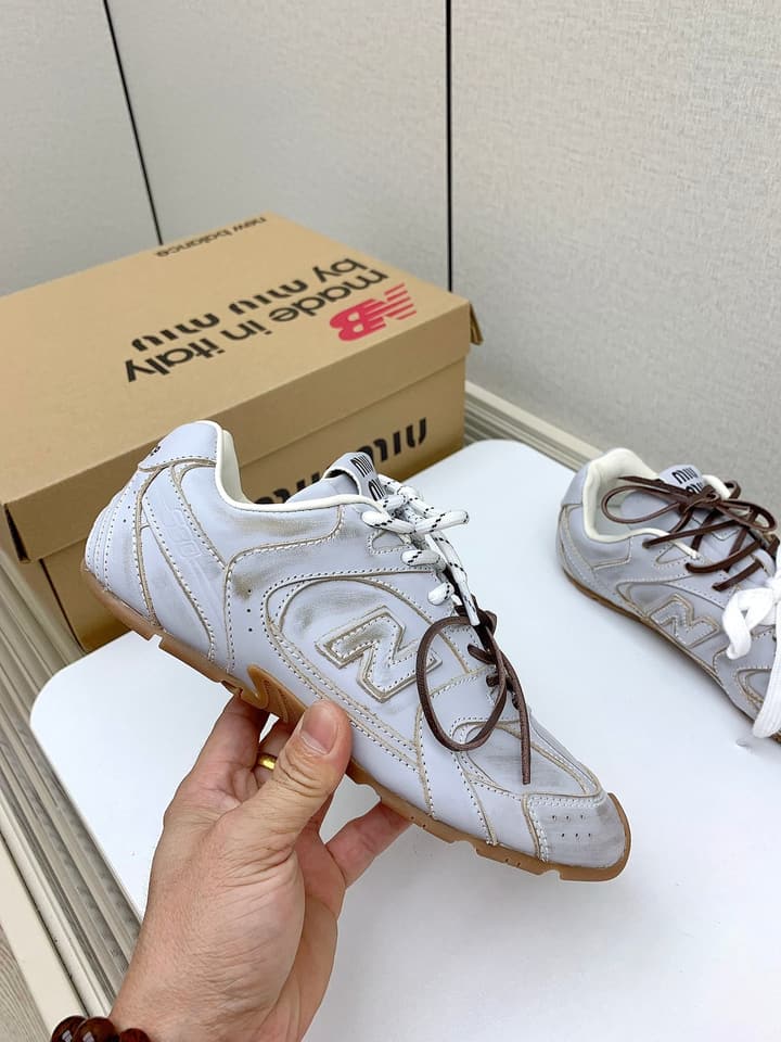 Miu Miu x New Balance Collaboration Runway Sneakers – 2024 in Distressed Grey