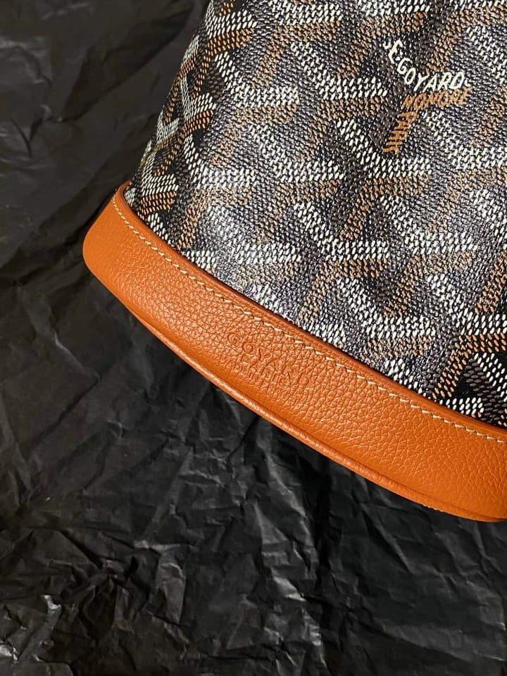 Goyard Petit Flot Mini Bucket Bag in Black/brown Goyardine
