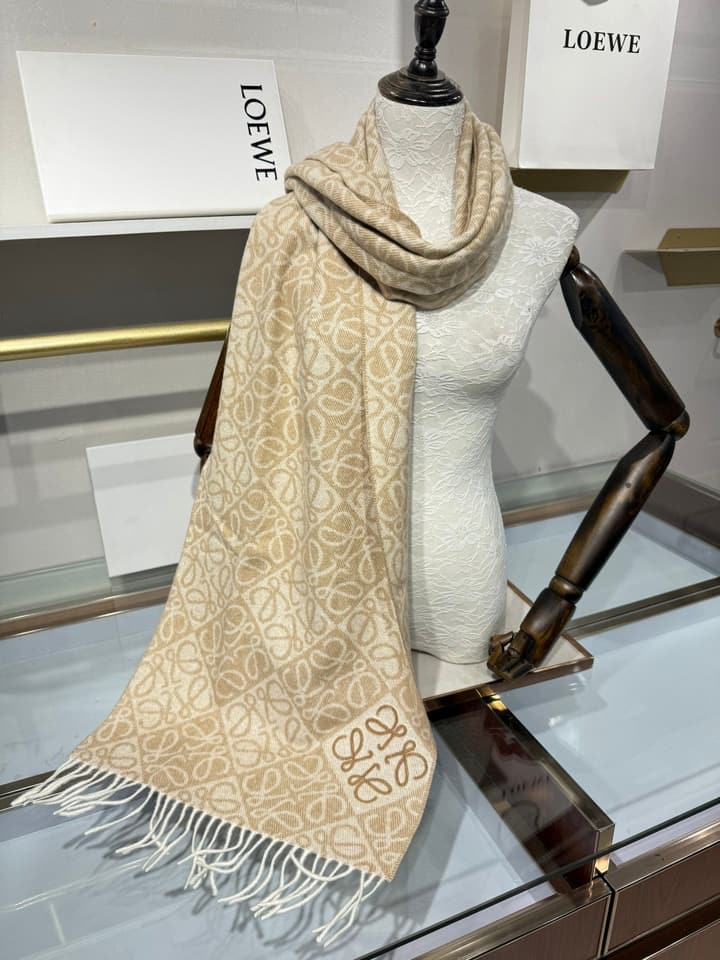 Loewe Double-Sided Wool Cashmere Anagram Scarf – 2025 Collection