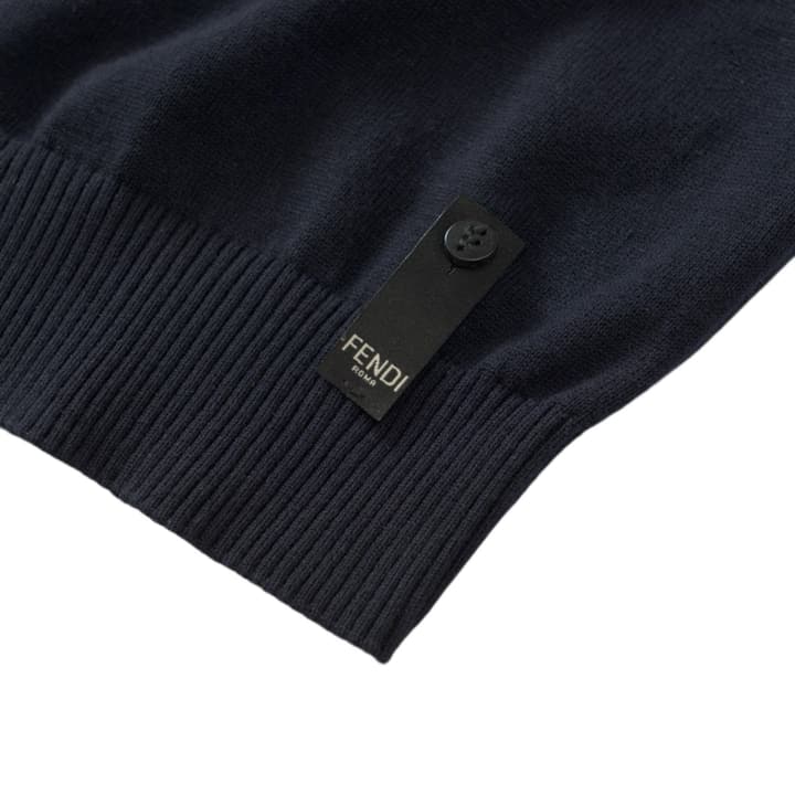 Fendi Embossed Zipper Pocket Crewneck Sweater