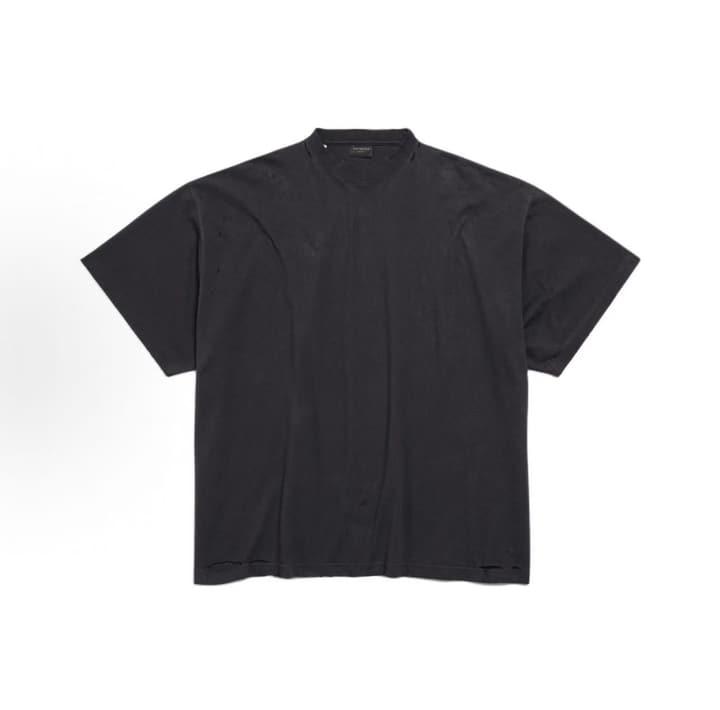Balenciaga Paris Art Print Distressed T-Shirt – 25SS in Black