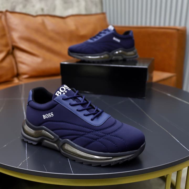 Boss Men's Knit Sport Sneakers in Grey