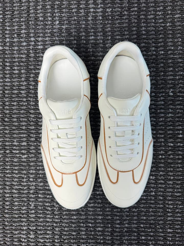 Hermès Laser-Punched H Nappa Calfskin Sneakers in Black