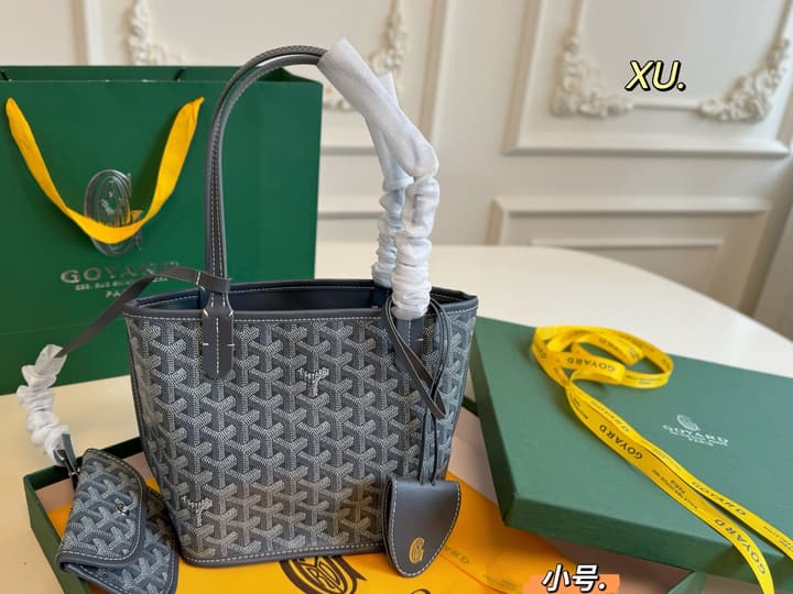 Goyard New Small Mother-Child Tote Bag in Classic Black And Tan