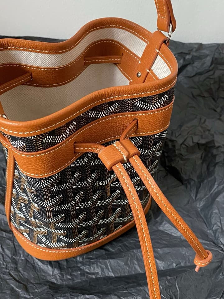 Goyard Petit Flot Mini Bucket Bag in Black/brown Goyardine