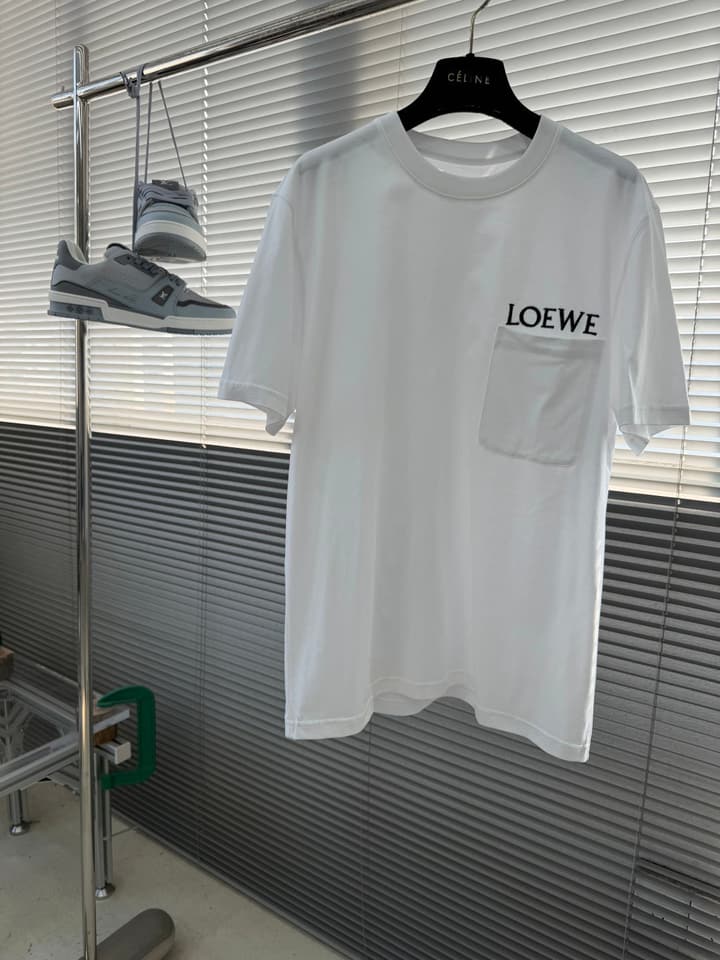 Loewe Pocket Embroidered Cotton T-Shirt in Black