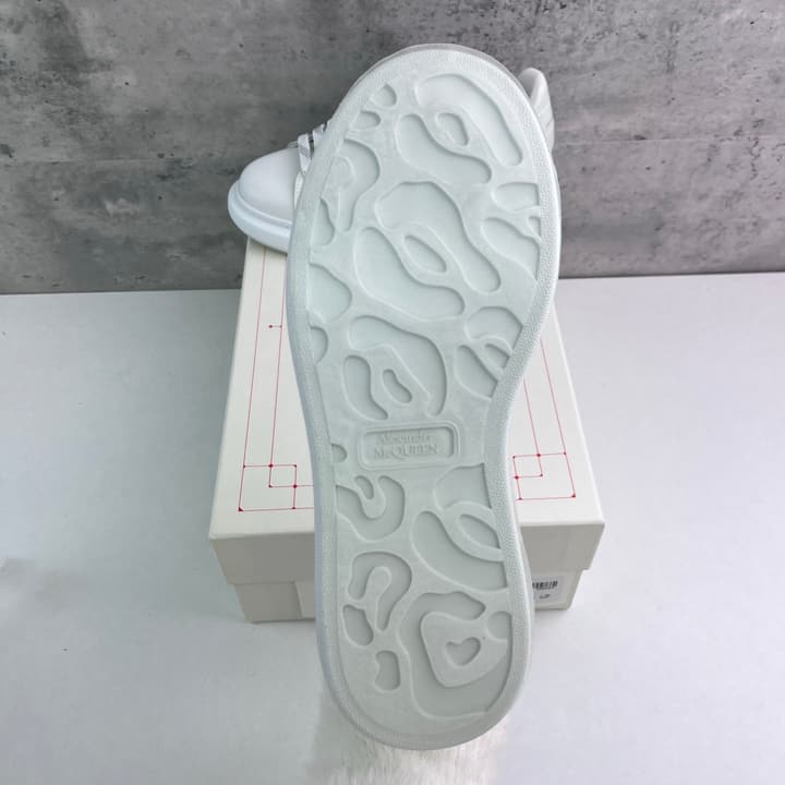 Alexander McQueen Oversized Platform Sneakers in All White Textured