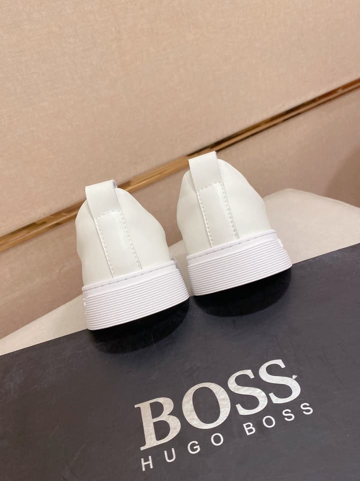 Boss Casual Leather Loafers in Glossy Black Toe