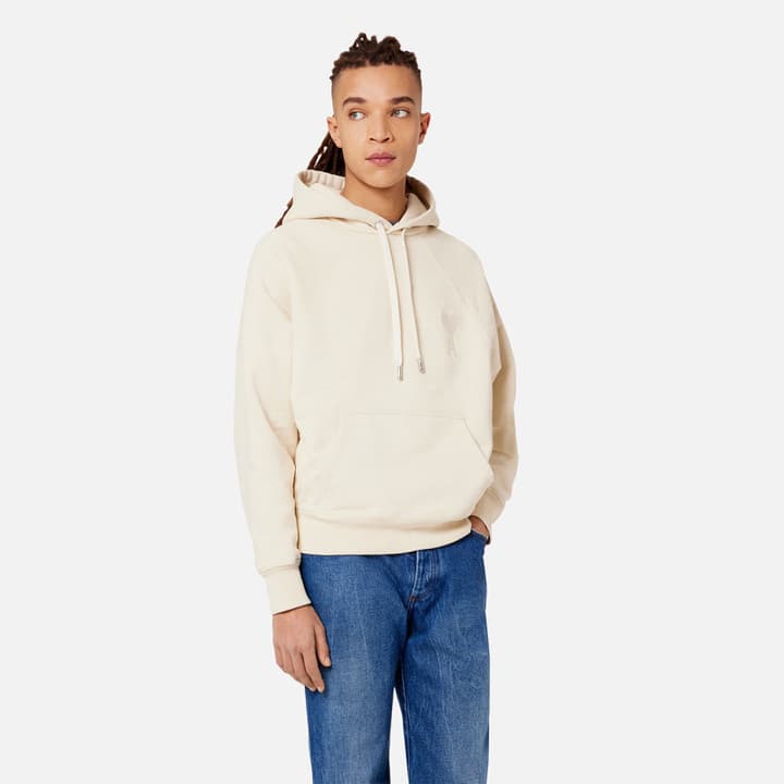 Ami Paris Ami de Coeur Macaron Zip Hoodie in Pastel Pink