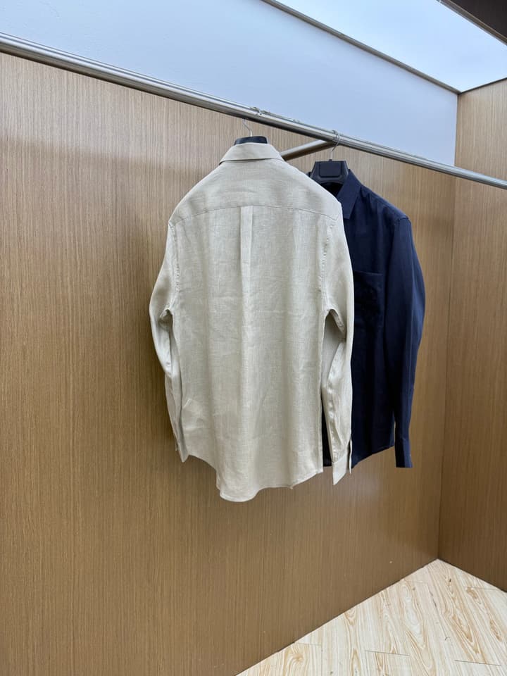 Loewe Minimalist Linen-Cotton Long Sleeve Shirt – Spring/Summer Collection – 25SS in Dark Blue