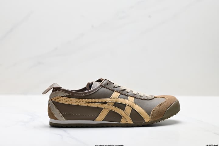 Onitsuka Tiger NIPPON MADE MEXICO 66 DELUXE Sneakers in Dark Olive With Tan Stripes