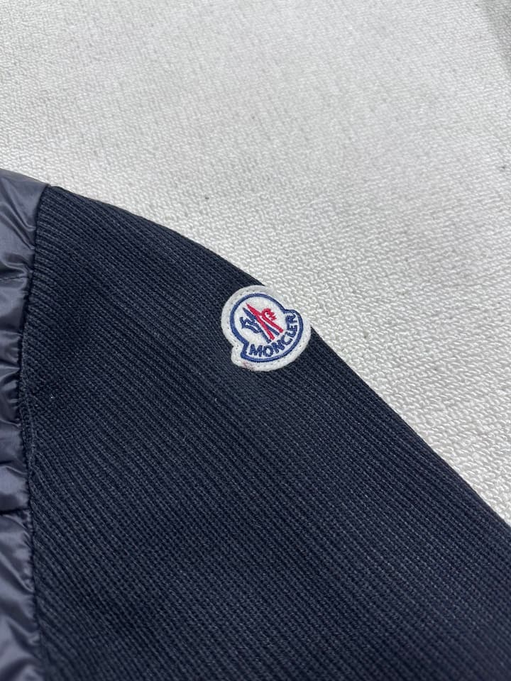 Moncler Hooded Wool Knit Spliced Down Jacket – Early Autumn Collection in Black