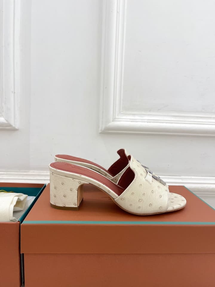 Loro Piana Summer Charms Ostrich Mules – 2025 Spring/Summer Collection in Black