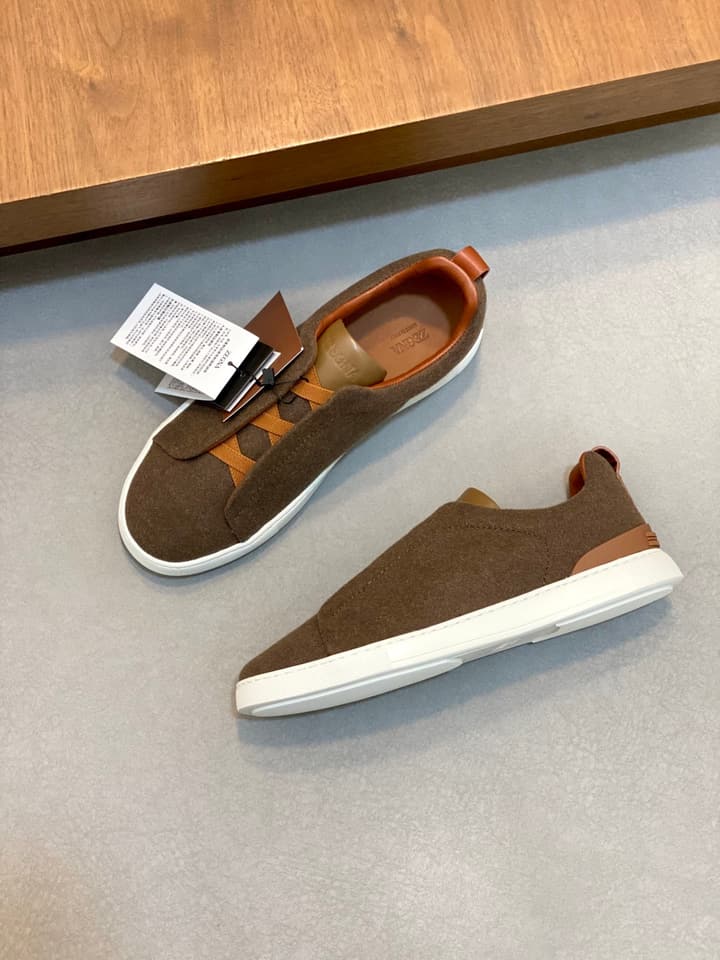 Ermenegildo Zegna Triple Stitch Sneakers in Black