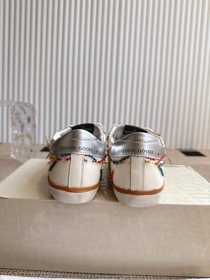 Golden Goose Distressed Leather Sneakers in Dark Green