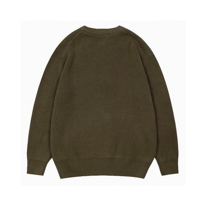 Celine Classic Embroidered Crewneck Sweater in Army Green
