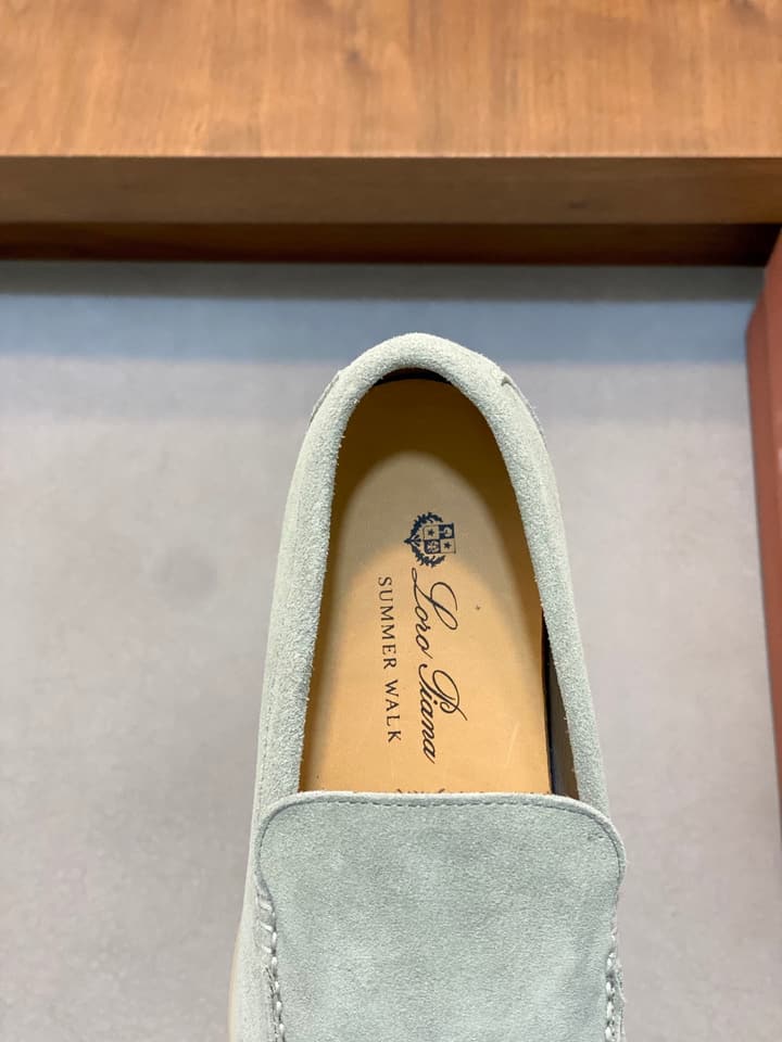 Loro Piana Unisex Suede Leather Loafers in Cream Suede