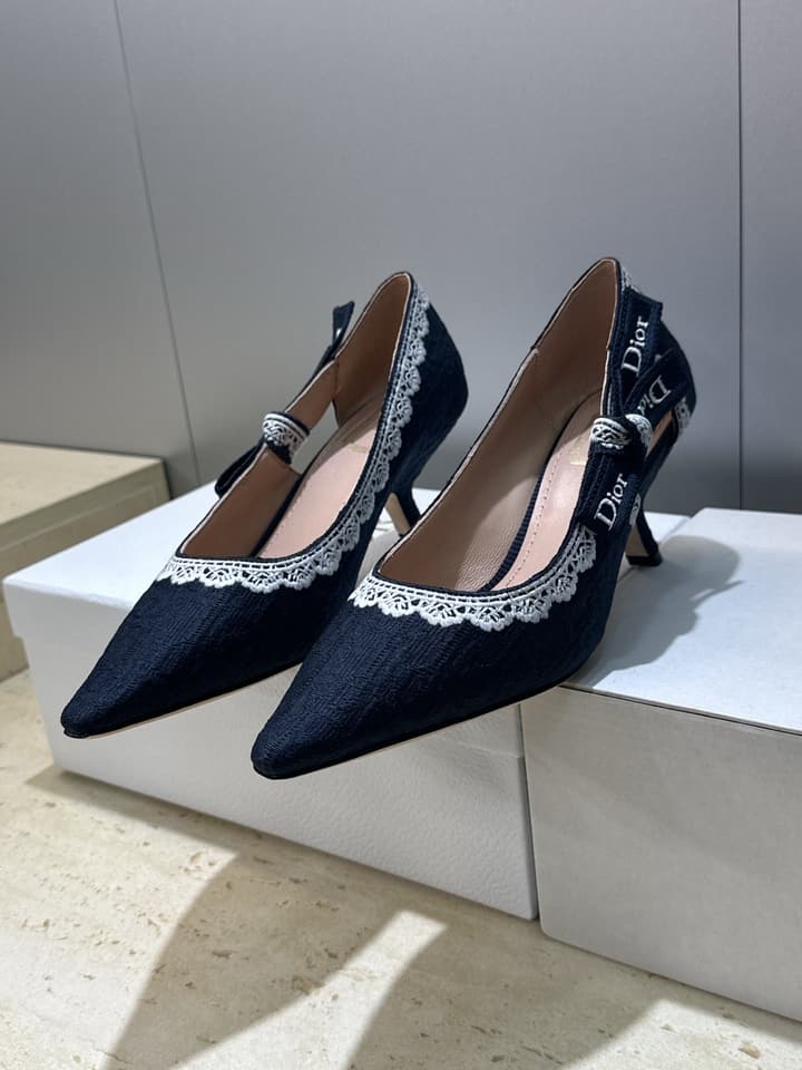 Dior J'Adior Dentelle Jelly Bow Pumps – 2026 Early Spring Collection in Black 6.5cm Heel