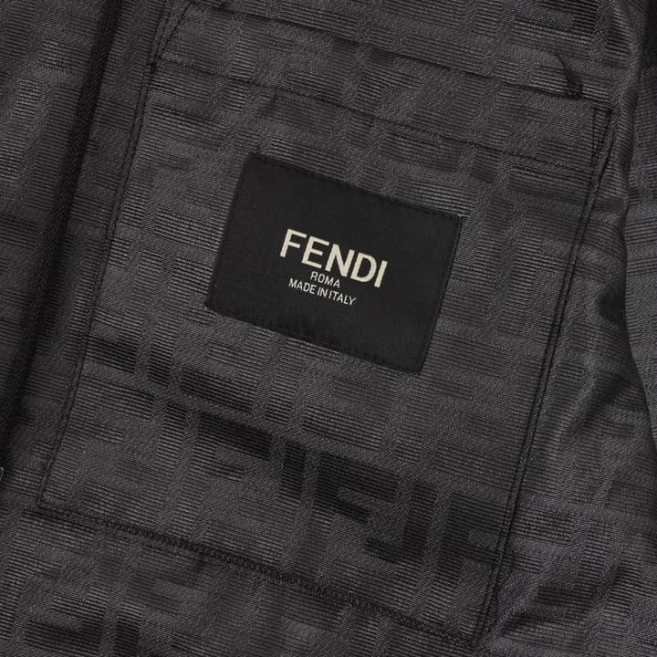 Fendi FF Monogram Full-Zip Windbreaker Jacket in Dark Gray Ff Monogram