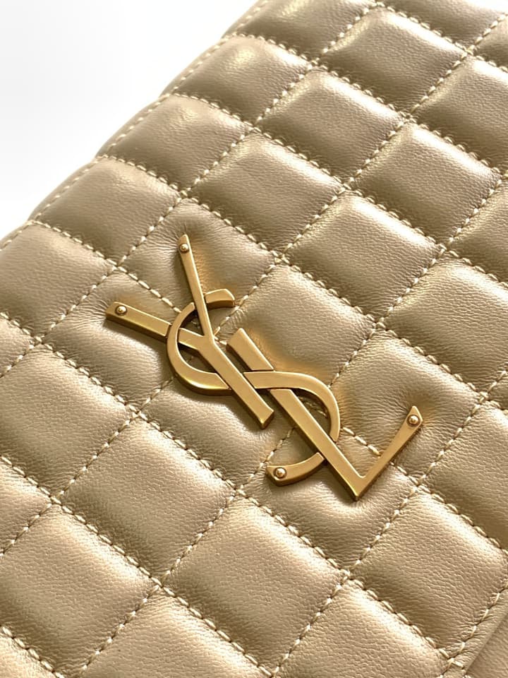 Saint Laurent LE CASSANDRE Matelassé Chain Wallet in Black