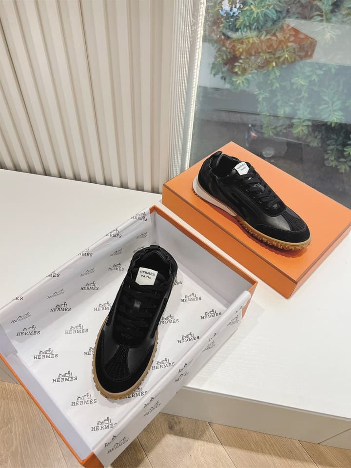 Hermès Bouncing Calfskin Sneakers in Tan Suede