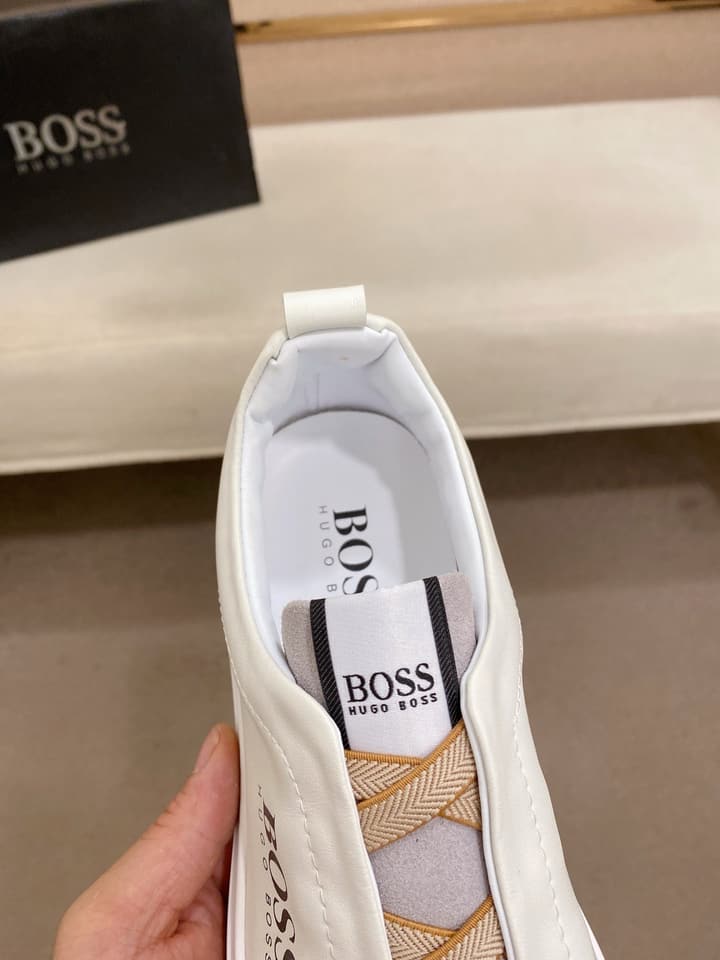 Boss Casual Leather Loafers in Glossy Black Toe