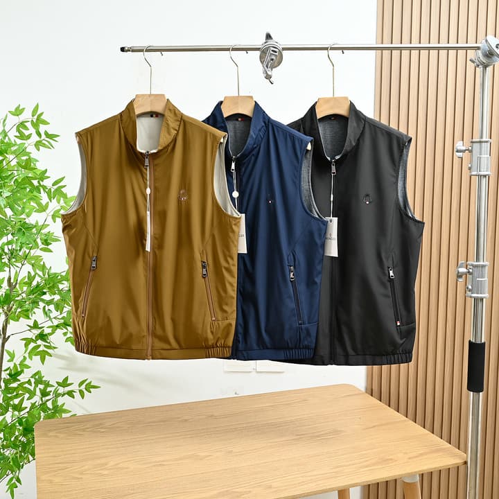 Moncler Reversible Stand-Collar Vest – 2025 Spring Collection in Black