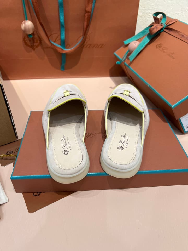 Loro Piana Women's Mules in Aqua Blue Suede
